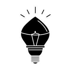 Canvas Print - bright lamp, electric light bulb, eco idea metaphor, isolated icon silhouette style