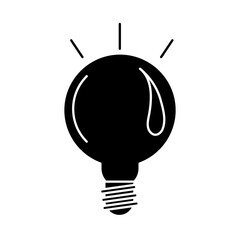 Canvas Print - electric light bulb, eco idea metaphor, isolated icon silhouette style