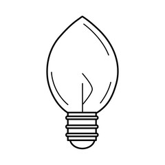 Poster - electric light bulb, eco idea metaphor, isolated icon line style