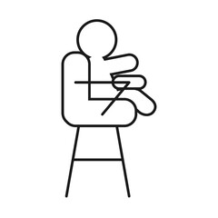 Sticker - pictogram Baby boy sitting on high chair, line style