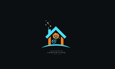 Canvas Print - An abstract house cleaning logo design vector