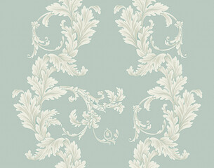 Wall Mural - Baroque Rococo style wallpaper design, European background pattern, suitable for textile, clothing and bottom design