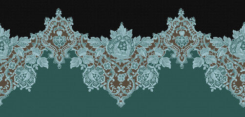 Classic paisley and fine lace pattern, Persian pattern，suitable for textile clothing and wallpaper design, invitation design