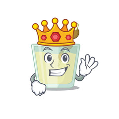 Wall Mural - A Wise King of martini cocktail mascot design style with gold crown