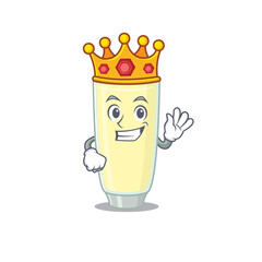 Sticker - A Wise King of screaming orgasm cocktail mascot design style with gold crown