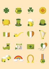 Canvas Print - set of st. patrick's day icons