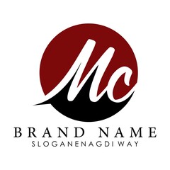 Wall Mural - letter mc logo design concept vector