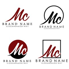 Wall Mural - letter mc logo design concept vector
