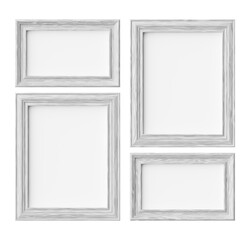 Wall Mural - White wood frames for picture or photo isolated on white with sh