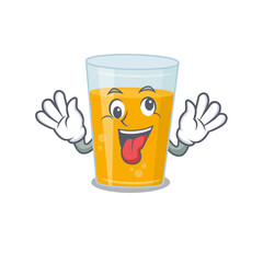 Canvas Print - A mascot design of glass of orange juice having a funny crazy face