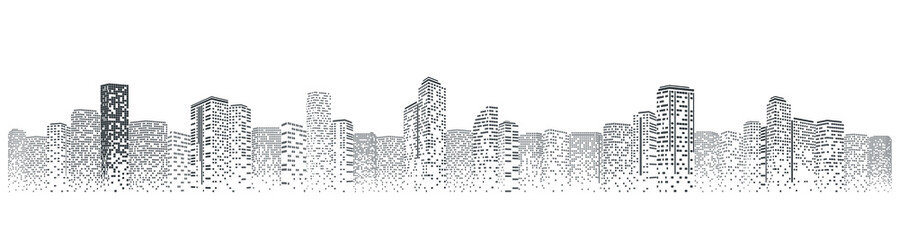 futuristic night city. building and urban vector illustration, city scene on night time. design grap