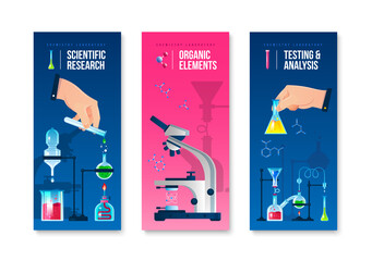 Wall Mural - laboratory vertical banners set