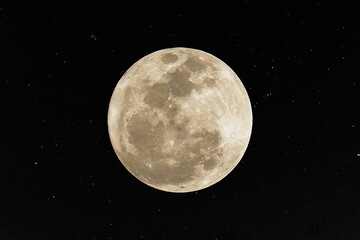 full moon with little stars in the night.