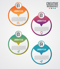 Wall Mural - infographic modern timeline design vector template for business with 4 steps or options illustrate a