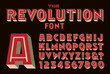 A Bold Inline Vector Font Reminiscent of Type Used on Revolutionary or Political Graphic Poster Art