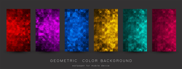 Abstract colorful background with triangles. Shiny geometric mosaic