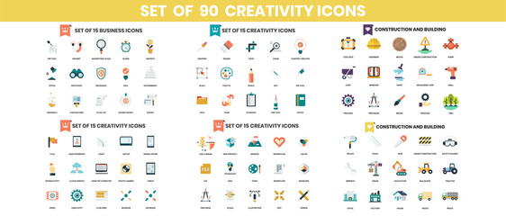 Wall Mural - Creativity Business icons set for business