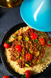 Tomato bulgur with vegetables and minced meat