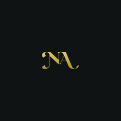 Creative modern elegant trendy unique artistic ribbon NA AN N A initial based letter icon logo