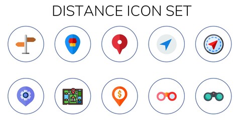 Canvas Print - distance icon set