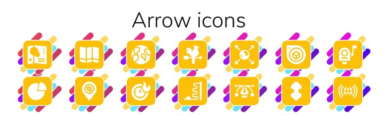 Sticker - Modern Simple Set of arrow Vector filled Icons