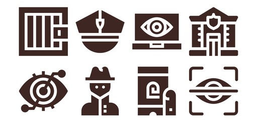 Canvas Print - fingerprint icon set