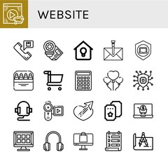 Sticker - website simple icons set