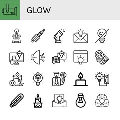 Canvas Print - Set of glow icons