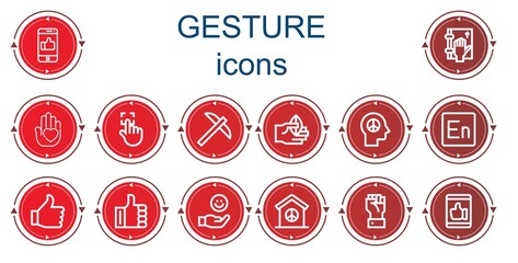 Editable 14 gesture icons for web and mobile