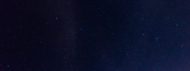 Amazing Panorama blue night sky milky way and star on dark background.Universe filled with star, nebula and galaxy with noise and grain.Photo by long exposure and select white balance.selection focus.