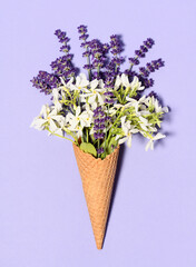 Sticker - Beautiful bouquet in ice cream cone