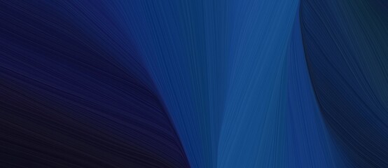 Poster - chaotic curved speed lines background or backdrop with very dark blue, dark slate blue and midnight blue colors. can be used as card background