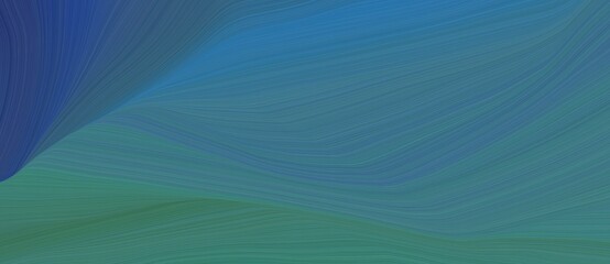 Aufkleber - beautiful dynamic curved speed lines background or backdrop with teal blue, dark slate blue and steel blue colors. can be used as header background