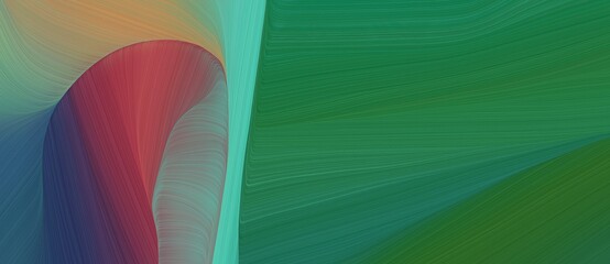 Aufkleber - artistic curved speed lines background or backdrop with sea green, pastel brown and medium aqua marine colors. can be used as card background