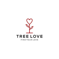 Sticker - Creative luxury love Tree nature sign logo design vector template