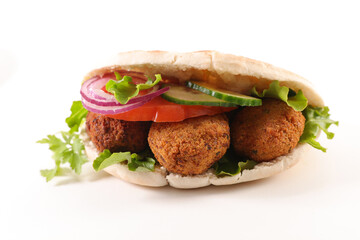 Poster - falafel with fresh vegetable in pita bread