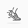 Running shoes icon in line style. Editable stroke.