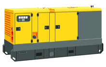 Diesel Generator, Yellow And Gray Color