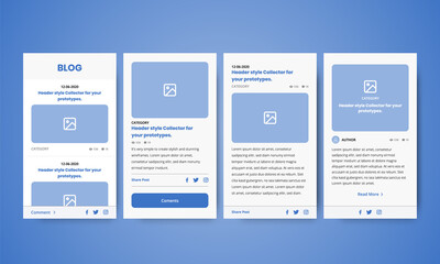 Wall Mural - Blog Application Wireframes UI Kit