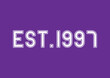 White established in year 1997 text on violet background