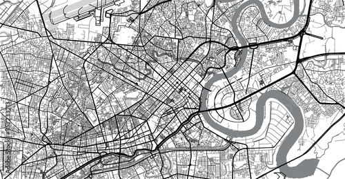 Cuadros en Lienzo Urban vector city map of Ho Chi Minh City, Vietnam