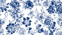 Seamless Pattern With Spring Flowers And Leaves. Hand Drawn Background. Floral Pattern For Wallpaper Or Fabric.