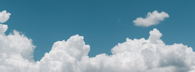 Wall Mural - blue sky clouds nature background ,realistic blue sky clouds wide panorama background