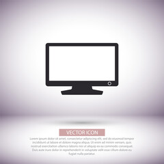 Monitor  vector icon , lorem ipsum Flat design