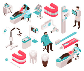 Canvas Print - Isometric Dentist Icon Set