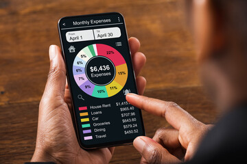 Businesswoman Using Online Banking Service On Mobile Phone