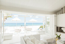 Modern Living Room Overlooking Beach And Ocean