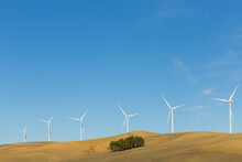 Wind Turbines On Hilltop