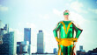 © Robert Daly/KOTO - Superhero standing near city skyline