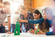 © Tom Merton/KOTO - Creative business people stacking green blocks